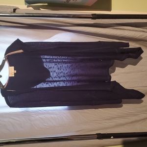 Large skies are blue navy hooded cardigan sweater